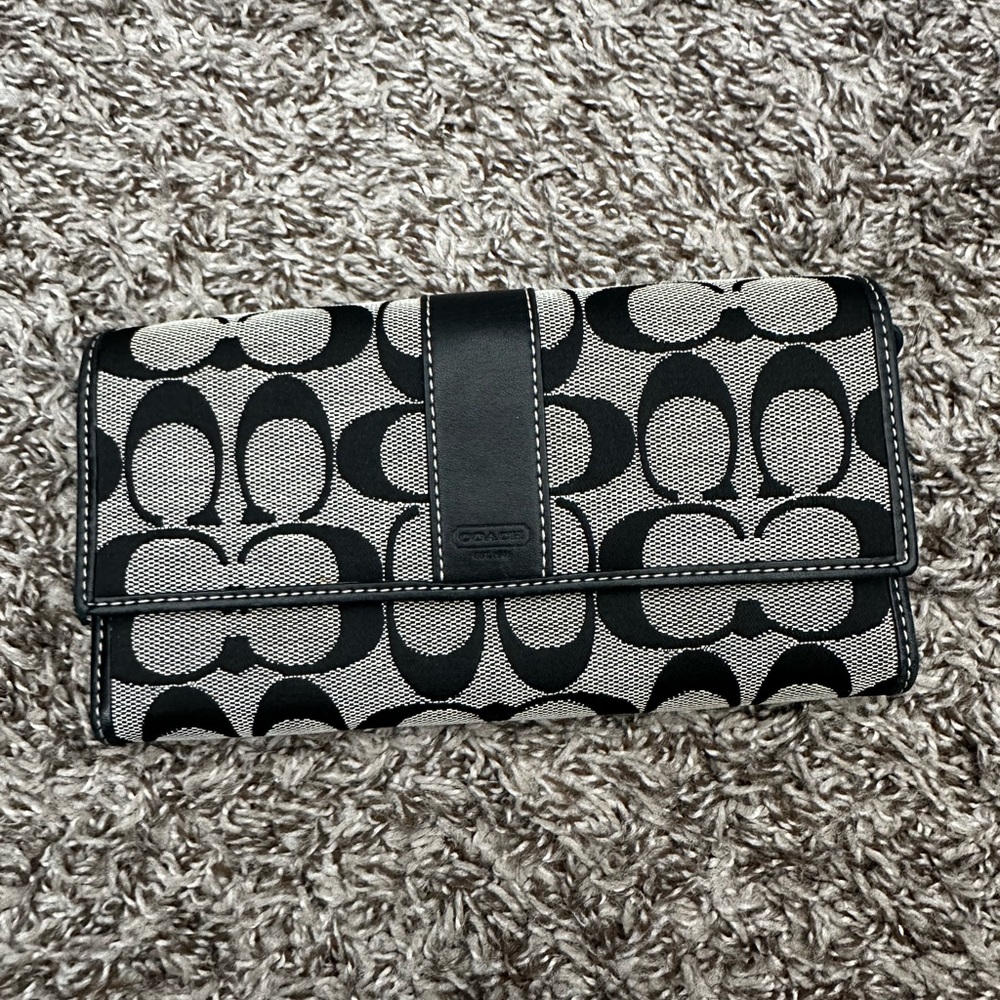 Coach Signature Canvas Wallet Black